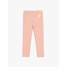 Koton Pamuklu Beli Lastikli Yüksek Belli Basic Tayt Pembe 5smg40045ak Gül