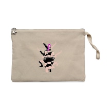 Blackpink Digital Simple Siyah Clutch Astarlı Cüzdan / El Çantası Siyah