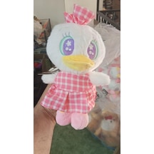 Oyuncak Peluş Sevimli Uyku Arkadaşı Pembe Elbiseli Ördek 25 Cm