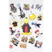 Suikast Sınıfı Assassination Classroom Ansatsu Kyoushitsu Anime Sticker Paketi 20 Adet Çok Renkli