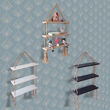 Tulip Life Hasır İpli Dekoratif Retro Doğal Halatlı Uçan Raf Tlpr01