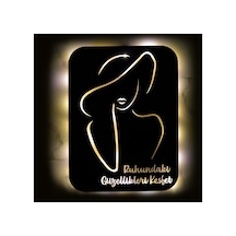 Led Işıklı Kişiselleştirilebilir Kadın Temalı Tablo Fragile Dekoratif Gece Lambası Sarı - 737247434 Sarı