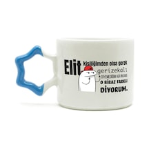 Elit Kişiliğimden Olsa Gerek Baskılı Mavi Kulplu Yıldız Kupa