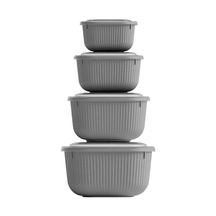 Dünya-30910-999 Sızdırmaz Saklama Kabı Ve Kutusu Set 4 Adet 600-1100-1800-3000ml Kare Renkli - 12'li Paket Diğer