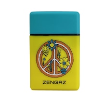 Zengaz Cool Tasarım Jet Alev Çakmak - Peace & Love Sarı