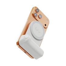 Snapgrip Pro - Kablosuz Deklanşör Düğmesi İle Mobil Pil Tutacağı - Manyetik Montaj Herhangi Bir Telefona Takılır - Qi 2 Kablosuz Şarjlı Dahili Powerbank - Masaüstü Yuvası Taş Çok Renkli