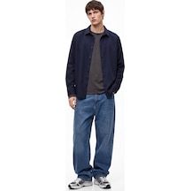 LTB Slim Fit Yaka Detaylı Uzun Kollu Lacivert Gömlek