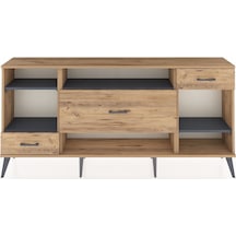 Arges Konsol 4 Raflı 3 Çekmeceli 176x30x83 Çam-antrasit/çam Antrasit/çam
