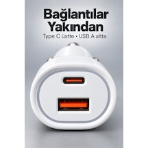 40w Maksimum Güçlü Araç İçi Şarj Cihazı - Lisinya Beyaz