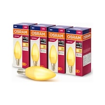 Led Mum Ampul 4.9w 40w Eşdeğer E14 Duy 470 Lümen Dekoratif Led Ampul Dim Edilemez Enerji Tasarruflu Avize Ve Aplik Uyumlu 4 Lü Paket Sarı 2700k