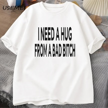 Flood Of Style Ben Kötü Bir T-shirt Erkekler Pamuk Kısa Kollu T Shirt Ummer Baskı Rahat Baskılı Tişört Erkek Beyaz