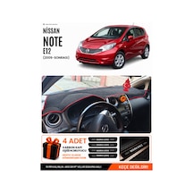 Nissan Note E12 2009-sonrası Uyumlu Torpido Örtüsü, Torpido Kılıfı - Siyah-kırmızı - Nı011