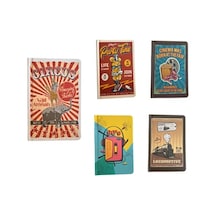 Svn-216 Retro Defter A6 80 Yp Kareli 20'li Çeşitli Renk Ve Desen