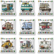 Kampçılar Araba Minder Örtüsü Mutlu Kampçılar Baykuş Yastık No.25 Ekru