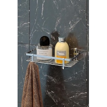 Geseus Tek Katlı Kancalı Banyo Rafı Krom Es081 Çok Renkli Geseus Tek Katlı Kancalı Banyo Rafı Krom Es081 Çok Renkli