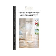 Premium Stil Alıcı Ferahlık Vantilatör 7 Pervaneli 14 Inc 45w Sf01 Beyaz
