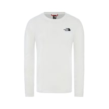 The North Face M L/s Red Box - Eu Erkek Tişört Nf0a493lfn41 Beyaz