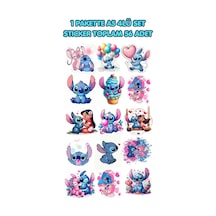 A5 4'lü Stitch Karakter Sticker Seti 56 Adet Çok Renkli