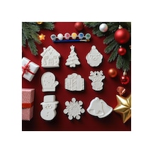 Yılbaşı Noel Taş Boyama Seti 3d Büyük Boy Kardan Adam Noel Baba Yılbaşı Evi Seti 9 Parça