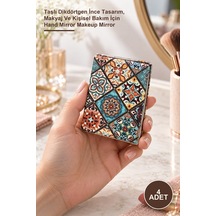 4 Adet El Aynası Taşlı Dikdörtgen İnce Tasarım, Makyaj Ve Kişisel Bakım İçin Hand Mirror Makeup Mirror Diğer