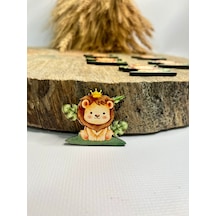 Mr. Home Aslanlı Uv Baskılı Figür Magnet-baskılı Aslanlı Figür -ahşap