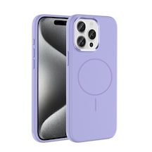 Apple, Uyumlu iPhone 15 Pro Max Kılıf M-safe Şarj Özellikli Metal Kamera Çerçeveli Zore Edi Silikon Kapak Lila Apple, Uyumlu iPhone 15 Pro Max Kılıf M-safe Şarj Özellikli Metal Kamera Çerçeveli Zore Edi Silikon Kapak Lila