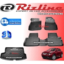 Nissan Juke 3D Paspas + Bagaj Havuz Siyah 2014-2020 Arası Rizline
