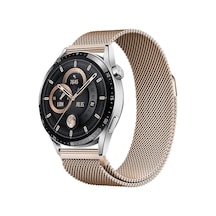 Mobilteam Huawei Gt2 46mm Band-12 22mm Metal Hasır Kordon-rose Gold