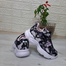 M.p One 3216 Siyah Simli Cırtlı Hafif Rahat Kız Çocuk Spor Ayakkabı 001