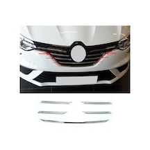Renault Megane 4 Hb Krom Ön Panjur 5 Prç. 2016-2020 Arası Paslanmaz Çelik Op056