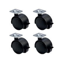 Büyük Plastik Tablalı Frenli - 50mm Hks128 - 4 Adet Çok Renkli