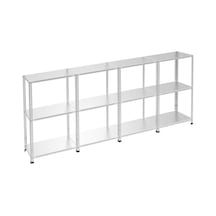 Rafburada 3 Katlı 4'lü Galvaniz Çelik Raf - Depo, Arşiv, Kiler, Dosya, Market Rafı-31x93 cm-50 cm-0.70 mm