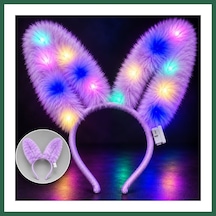 Bezos 3 Modlu Led Işıklı Peluş Tavşan Kulağı Lila Renk Bzs01 Diğer