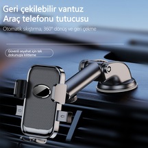 Klasik Emici Askılı Araç Telefon Tutucusu 25cm Uzayan 60x Nano Emiş 360 Dönebilen 5.8-9cm Genişlik 15.5x7.3x11.3cm