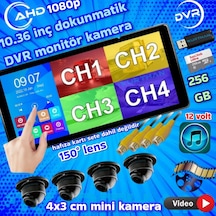 4 Adet 1080p Ahd 150'' Ultra Mini Kamera Dvr Dokunmatik Ekran Video Müzik 12 V