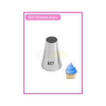 807 Yuvarlak Desen Krema Duyu Büyük Boy Pasta Duyu Paslanmaz Çelik Krema Torbası Ucu 3.5x1.6x5.2 Cm Metalik Gri