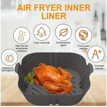 Mavi Silikon Hava Fritözler Fırın Pişirme Tepsisi Yeniden Kullanılabilir Airfryer Silikon Sepet Pizza Kızarmış Tavuk Airfryer Tava Astarı Mavi