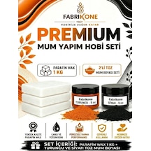 Premium Mum Yapım Hobi Seti - Parafin Wax 1 Kg - 2'li Toz Mum Boyası Seti - Turuncu, Siyah Bkfabpw1kg2ts Karışık