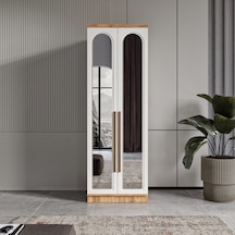 Flora 2 Kapaklı Aynalı Komple Mdf Gardırop - Elbise Dolabı