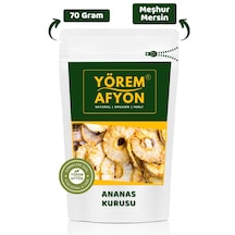 Yörem Afyon Meşhur Mersin Yöresinden %100 Meyve Glütensiz Yaprak Ananas Kurusu, Cips Ananas Comosus 70gr. 70 G