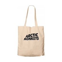 Arctic Monkeys Logo Krem Kanvas Bez Çanta Krem
