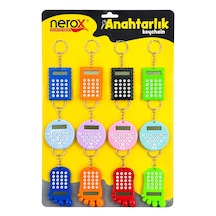 12 Adet Hesap Mak. Anahtarlık Renkli Plastik Nrx-4089 5691