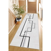West Home Makinede Yıkanabilir Kaymaz Taban Leke Tutmaz Modern Kesme Yolluk Mutfak Yolluk Halı Yolluk Wh 582 Grey Yolluk