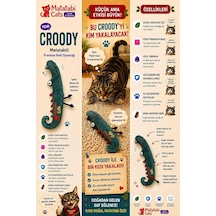 Croody Kedi Oyuncağı, Timsah Figürlü, Çok Renkli