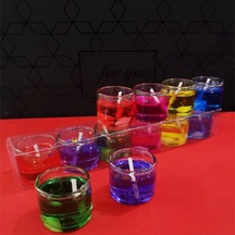 6 Lı Jel Renkli Mum Çok Renkli