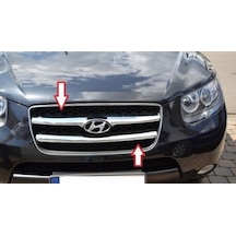 Hyundai Santa Fe 2006 - 2010 Ön Panjur 2 Parça Paslanmaz Çelik