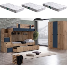 Ranza, Riva Yavrulu Ranza + 3 Kapılı Dolap + 3 Adet Comfort Yatak 90 X 190 CM