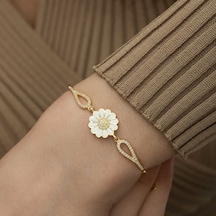 Gumush-​Gümüş Gold Papatya Bileklik