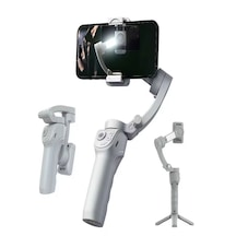 360 Akıllı Yüz Takipli Tripodlu Selfie Gimbal Otomatik Döner Telefon Tutucu, Gri