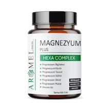 Magnezyum Plus, Hexa Complex 60 Kapsül Magnezyum,biglisinat,klorür,taurat,sülfat,sitrat,m